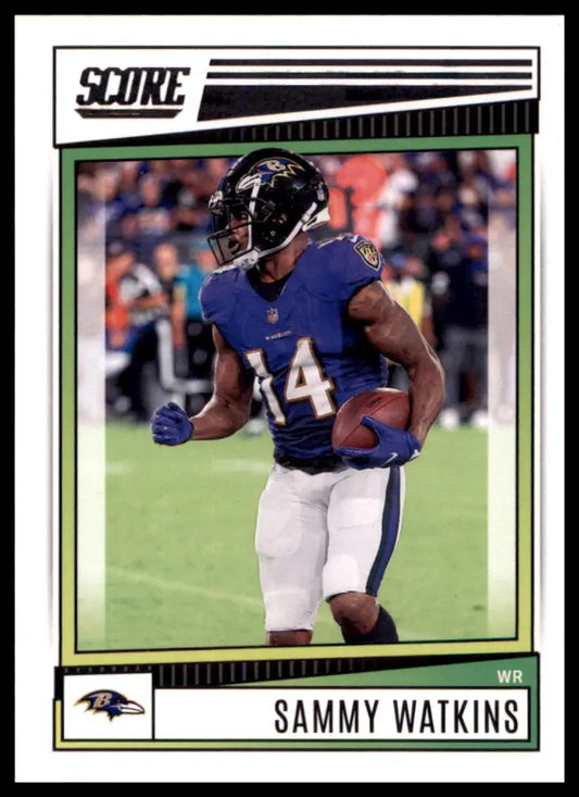 Sammy Watkins football card from 2022 Score series featuring Baltimore Ravens player