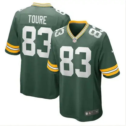Green and yellow Samori Toure Green Bay Packers Nike Game Player Jersey with number 83