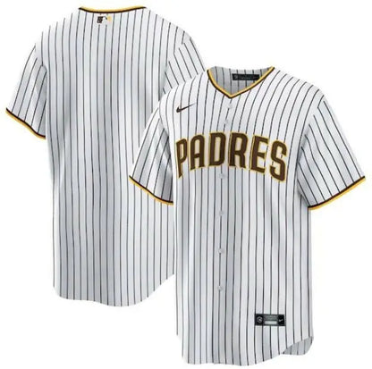 White pinstripe San Diego Padres Nike Home Replica Team Jersey for baseball fans