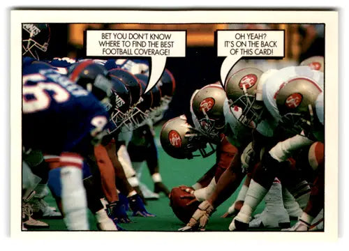 Original gloss football trading card featuring San Francisco 49ers player from 1991 NFL game