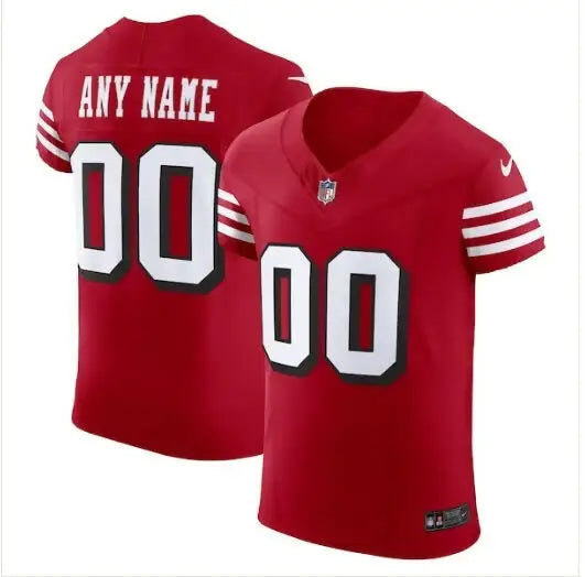 Red San Francisco 49ers Nike Alternate Vapor F.U.S.E. Elite custom football jersey with white numbers