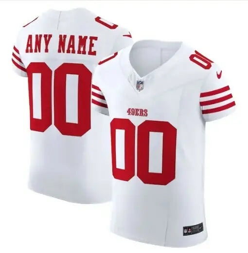 White and red custom San Francisco 49ers Nike Vapor F.U.S.E. Elite football jersey