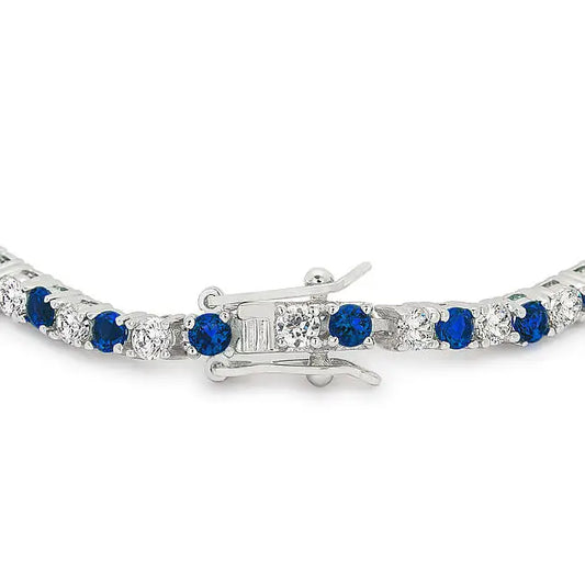 Sapphire Blue Cubic Zirconia Tennis Bracelet - Bracelet