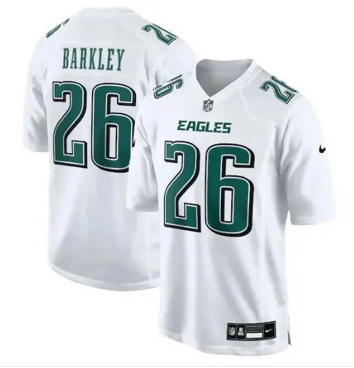 White Philadelphia Eagles Nike Saquon Barkley Tundra White football jersey for fans