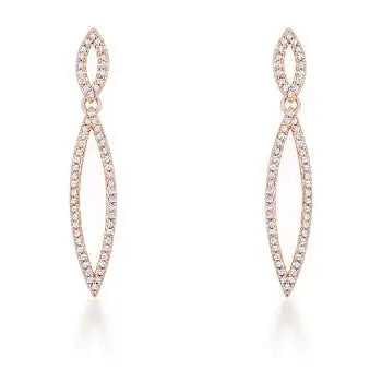 Sara 1.2ct CZ Rose Gold Delicate Double Teardrop Drop Earrings - Earrings