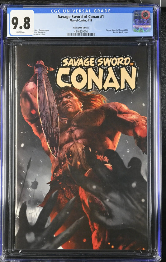 CGC graded 9.8 Savage Sword of Conan #1 ComicsPRO Edition with stunning cover art
