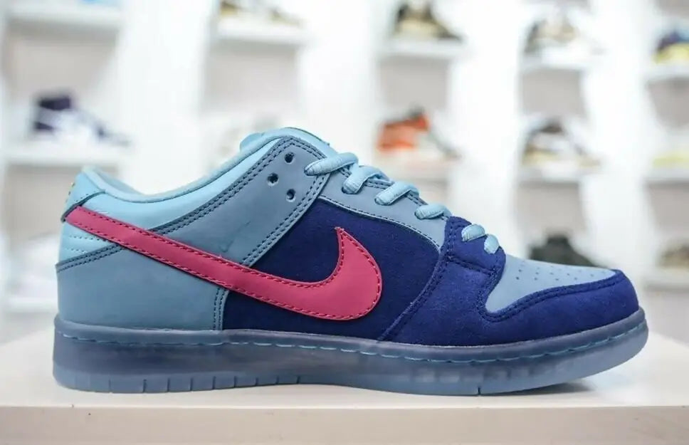 Blue and pink Nike Dunk Low SB Dunk Low Run The Jewels sneaker with fast shipping options