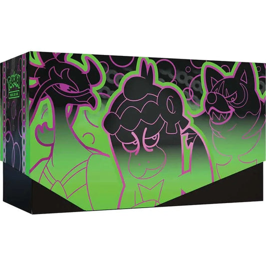 Black box with neon green and pink anime artwork from Pokémon TCG Scarlet & Violet—Shrouded Fable