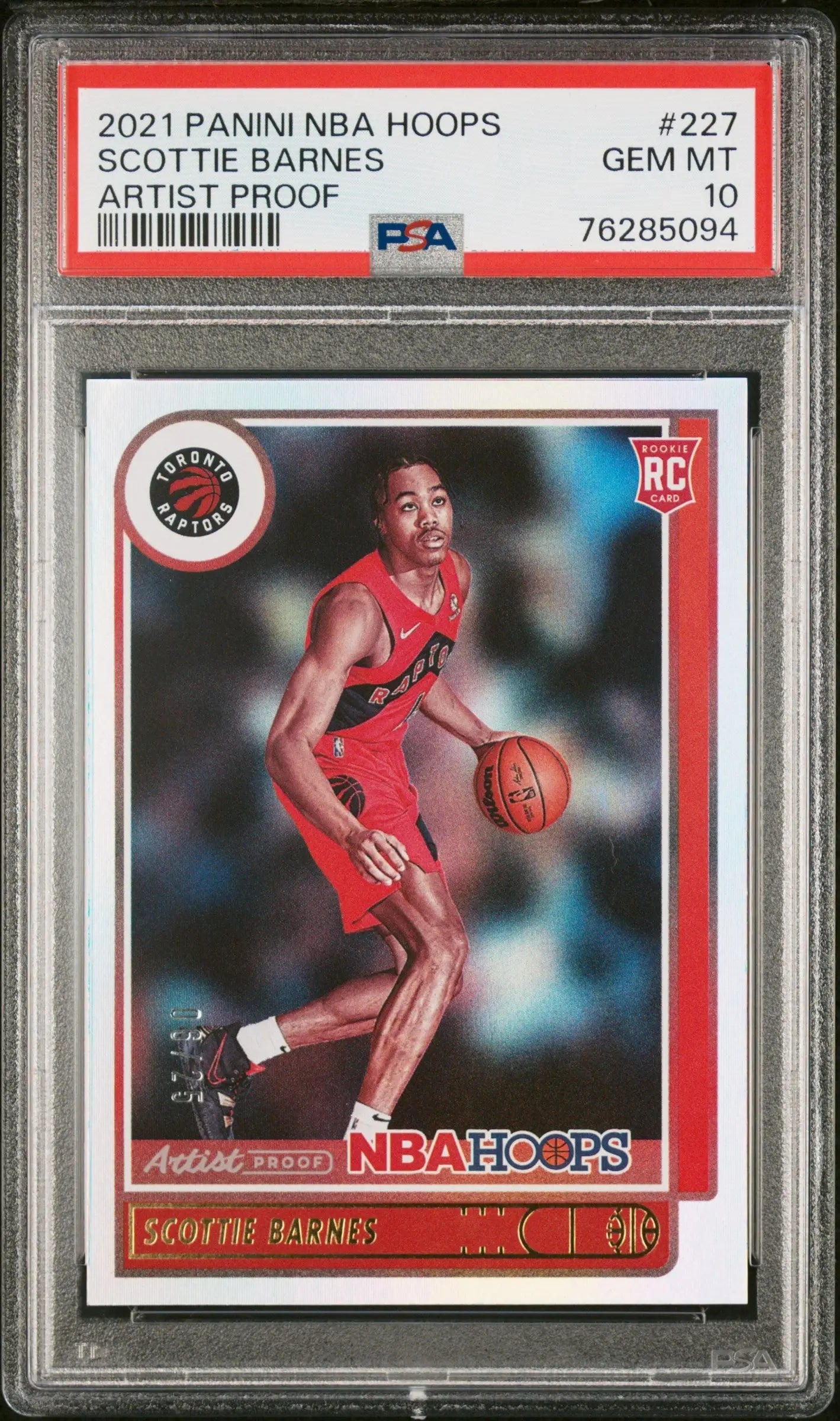 Scottie Barnes 2021 Panini Hoops Artist Proof rookie card PSA 10 Gem Mint