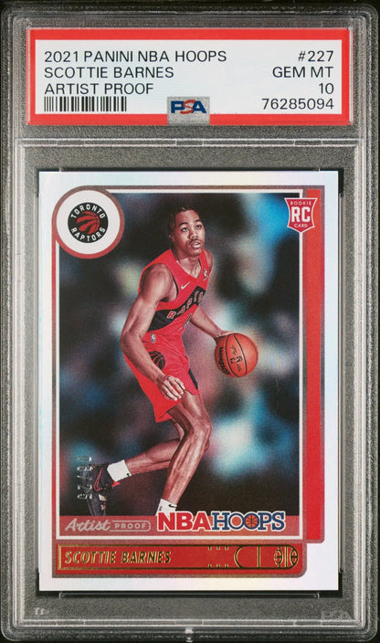 Scottie Barnes 2021 Panini Hoops Artist Proof rookie card PSA 10 Gem Mint
