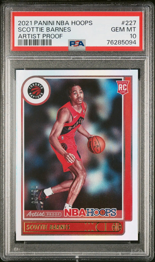 Scottie Barnes 2021 Panini Hoops Artist Proof rookie card PSA 10 Gem Mint