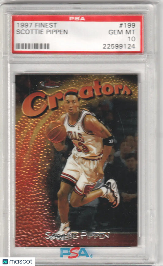 Graded Scottie Pippen basketball card from Topps Finest featured in Columbia Hobby listing