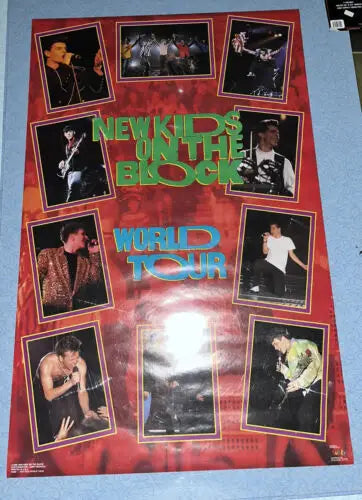 New Kids on the Block World Tour vintage funky original poster for collectors