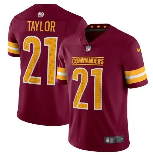 Maroon and gold Washington Commanders Sean Taylor limited jersey with number 21