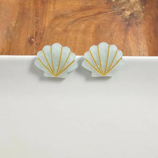 Seashell Studs - Seafoam Pearl USA ?? - Seafoam Pearl / OneSize - Earrings