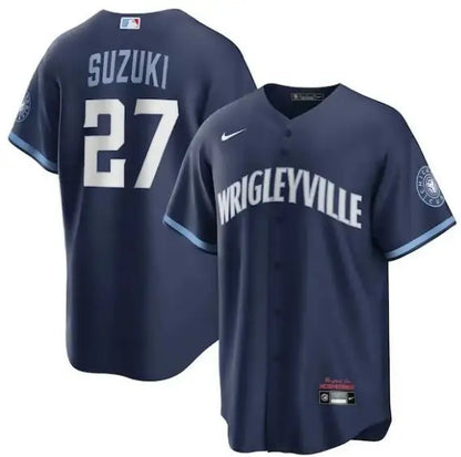 Seiya Suzuki Chicago Cubs Navy City Connect Replica Player Baseball Jersey