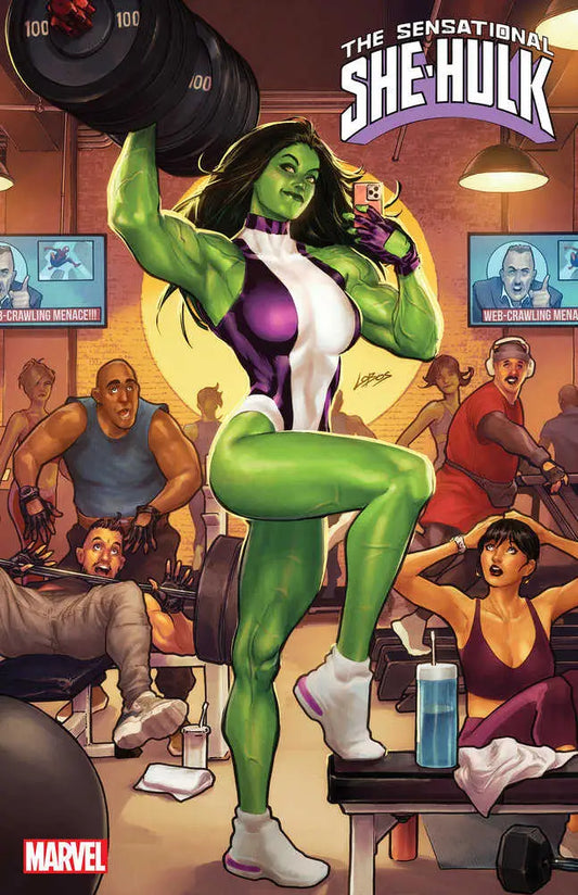 Green-skinned superhero in white and purple outfit from Sensational She-Hulk trading cards