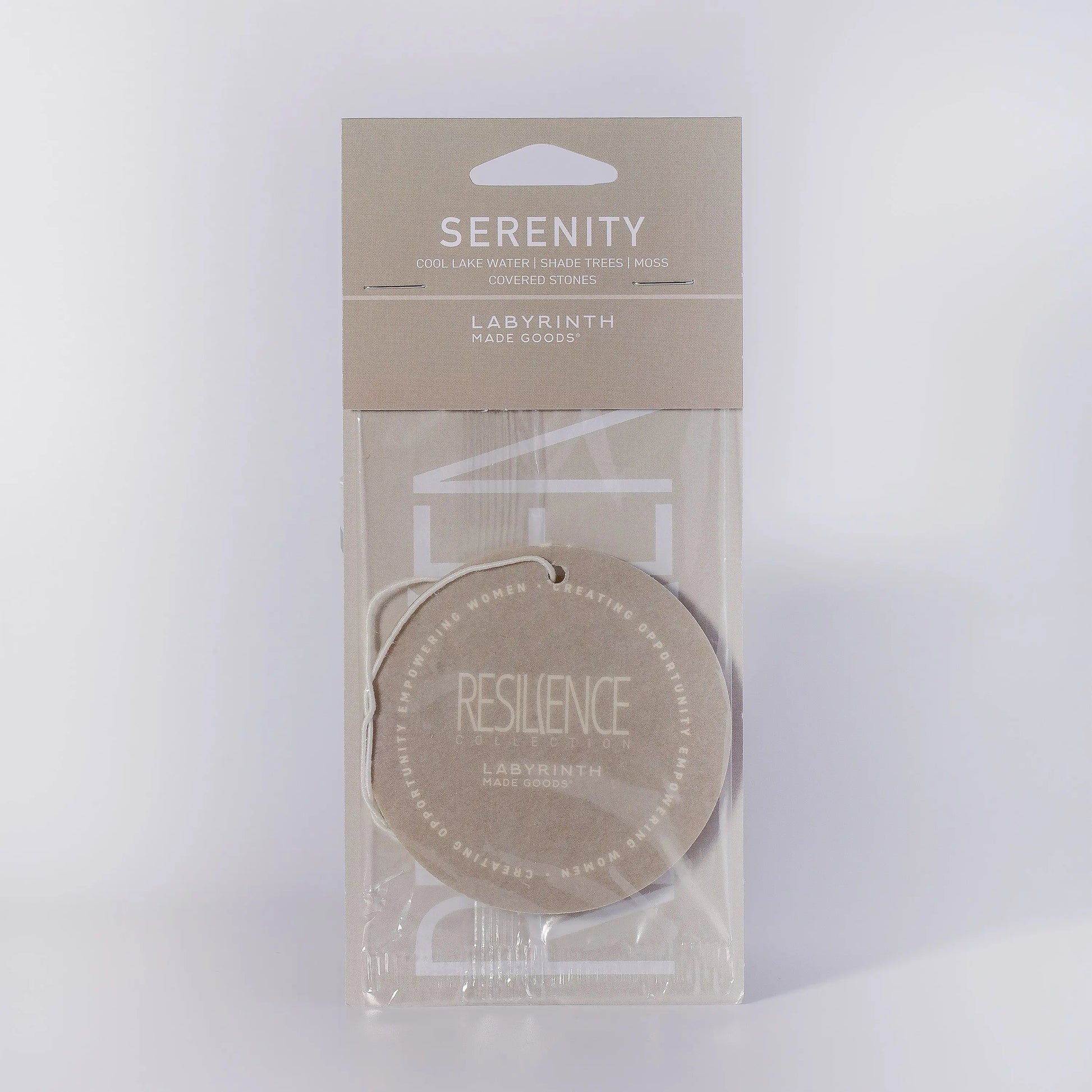 Serenity candle is filled in a beautiful custom glass vessel with the word - Fragrance Card - candle