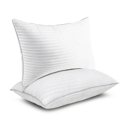 Set of 2 Machine Washable Down Alternative Bed Pillow with Cotton Cover - Queen - Pillows