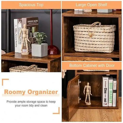 Set of 2 Nightstands Side End Table for Living Room-White - Color:White - Nightstands