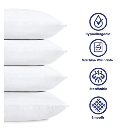 Set of 4 - King size Down Alternative Pillows - Machine Washable - Pillows