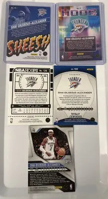 Basketball trading cards featuring Shai Gilgeous-Alexander from the Oklahoma City Thunder lot