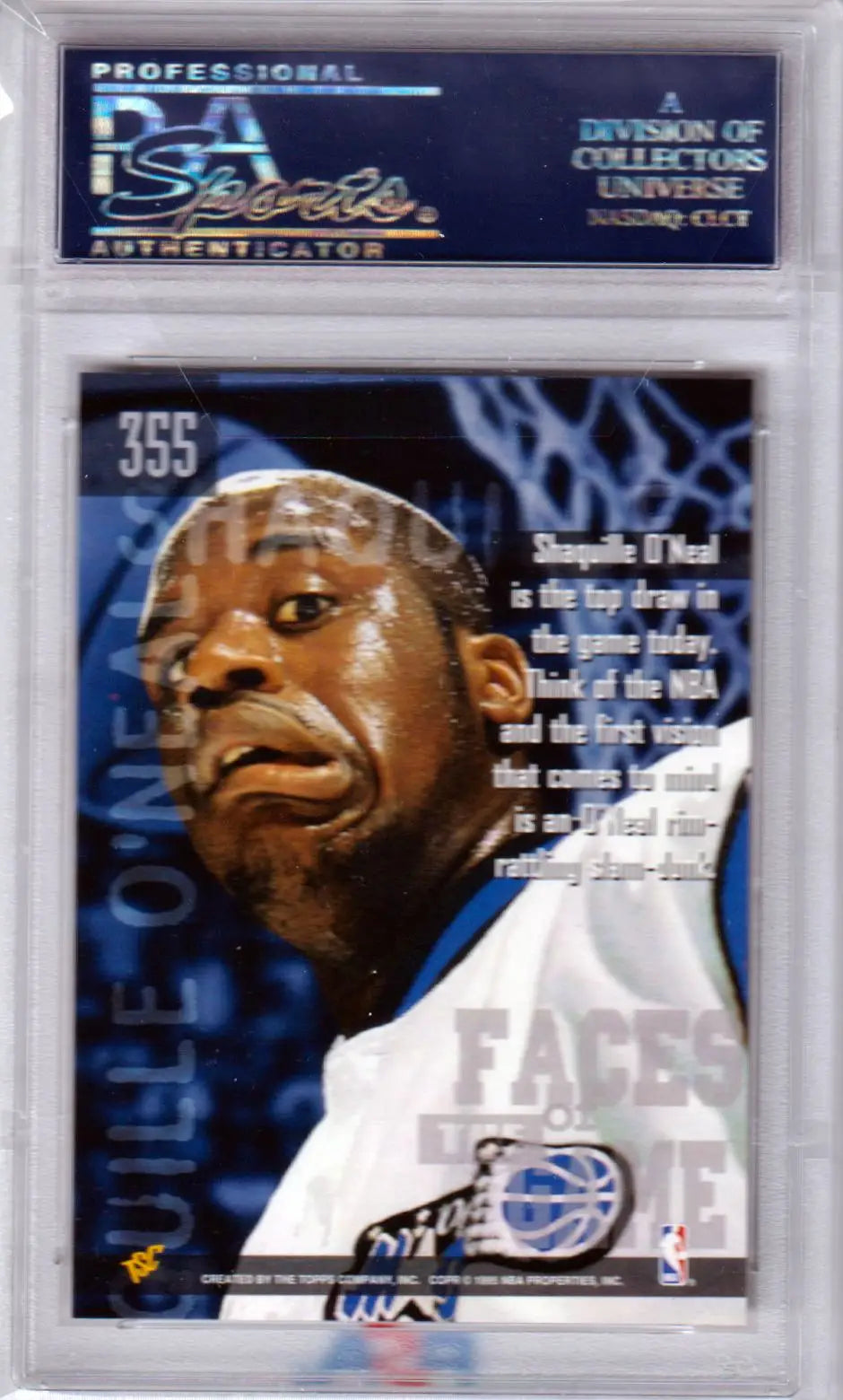 Shaquille ONeal basketball card from Stadium Club Faces 1994-95 PSA 10 GEM MINT