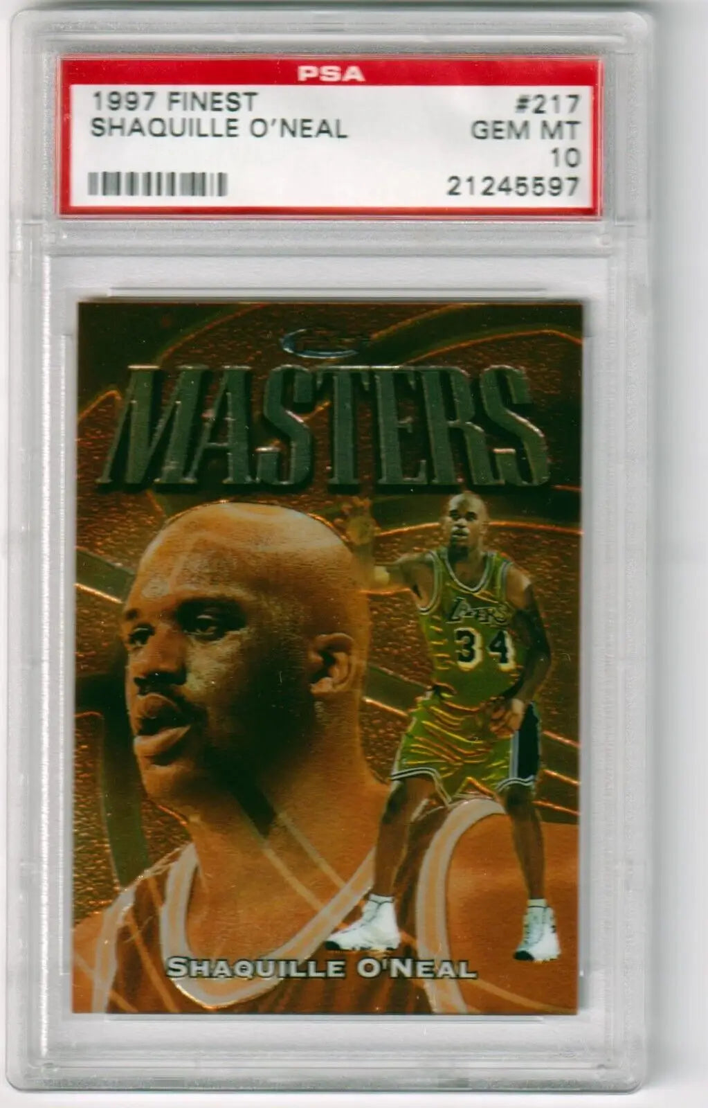 Shaquille O’Neal Topps Finest Masters basketball card PSA 10 graded excellence