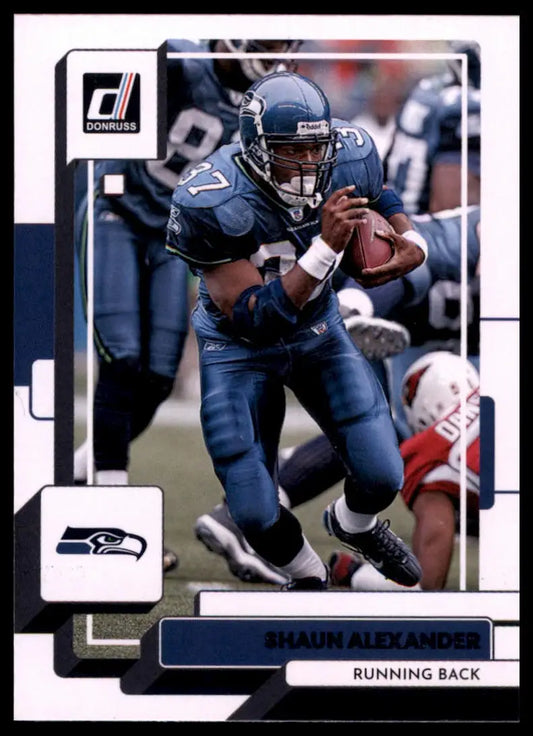 Shaun Alexander football card from 2022 Donruss series featuring Seattle Seahawks player