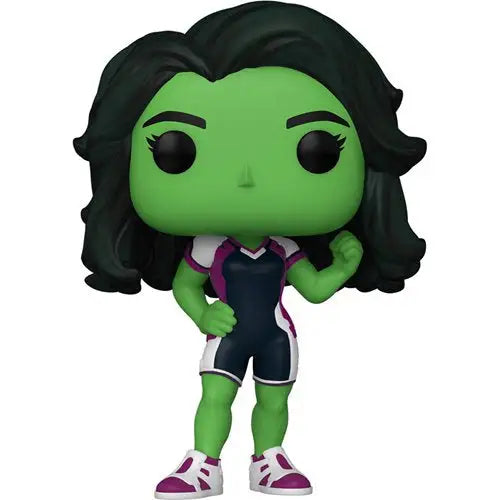 She-Hulk Funko Pop figure from She-Hulk Funko Pop! collectible toy display