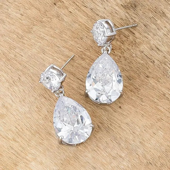 Shimmering CZ Earrings - Earrings