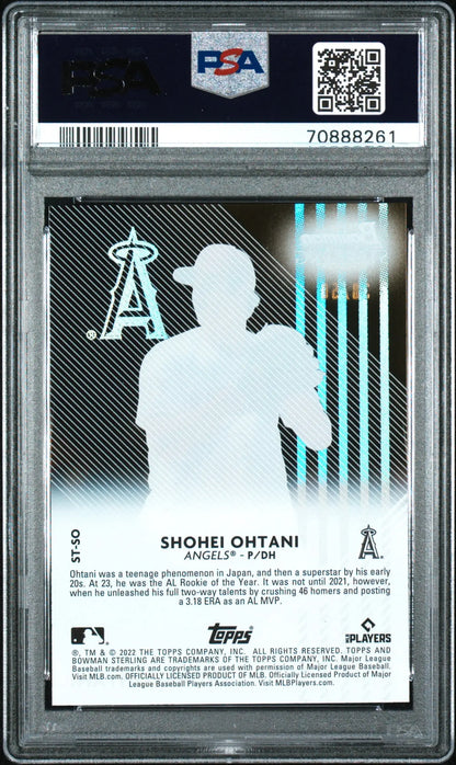 PSA-graded Shohei Ohtani 2022 Bowman Sterling Tek Gold Refractor card