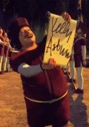 Animated egg character in a red vest on Shrek 2 Kelly Asbury Autograph Card