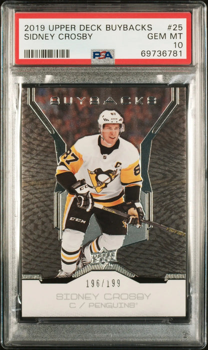 Sidney Crosby 2019 Upper Deck Buybacks #196/199 PSA 10 Gem Mint - Singles