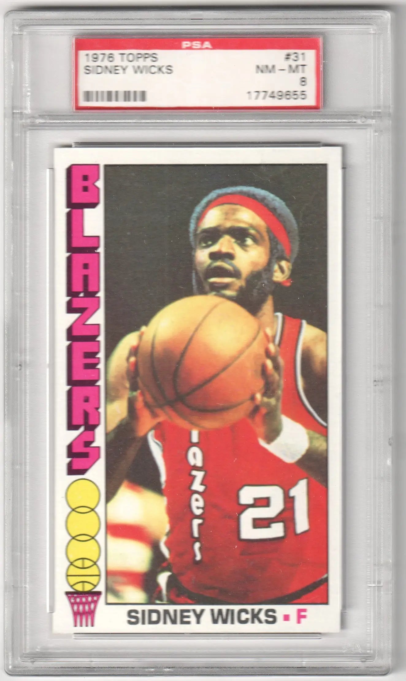 Graded Sidney Wicks basketball card from Topps Sidney Wicks 1976-77 Trail Blazers collection