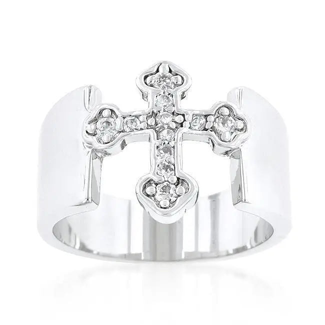 Silver Cross Band - Rings