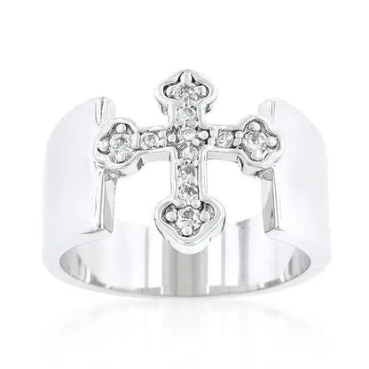 Silver Cross Band - Rings