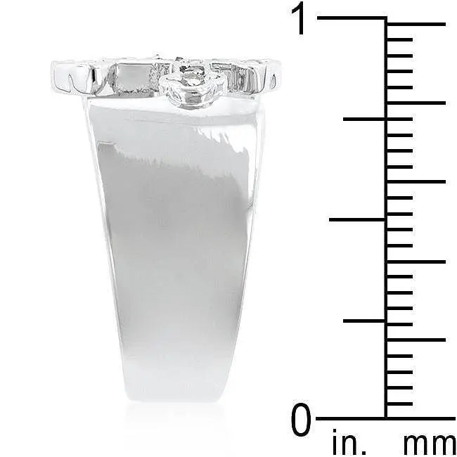 Silver Cross Band - Rings