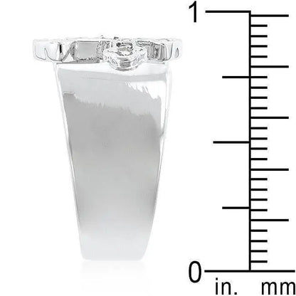 Silver Cross Band - Rings