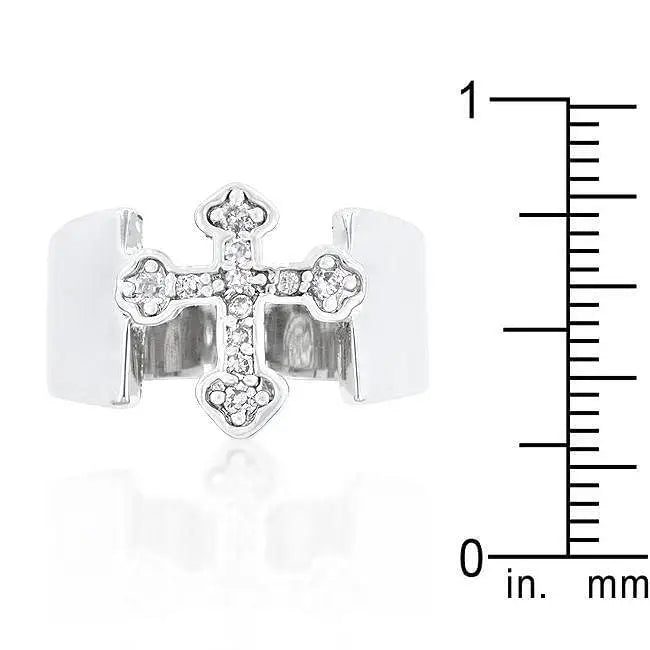 Silver Cross Band - Rings