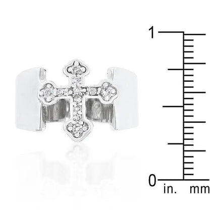 Silver Cross Band - Rings