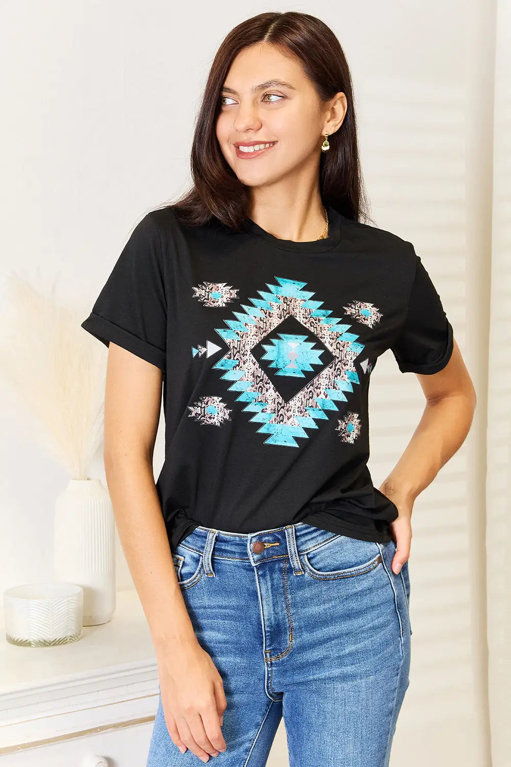 Simply Love Graphic Short Sleeve T-Shirt - Black / S