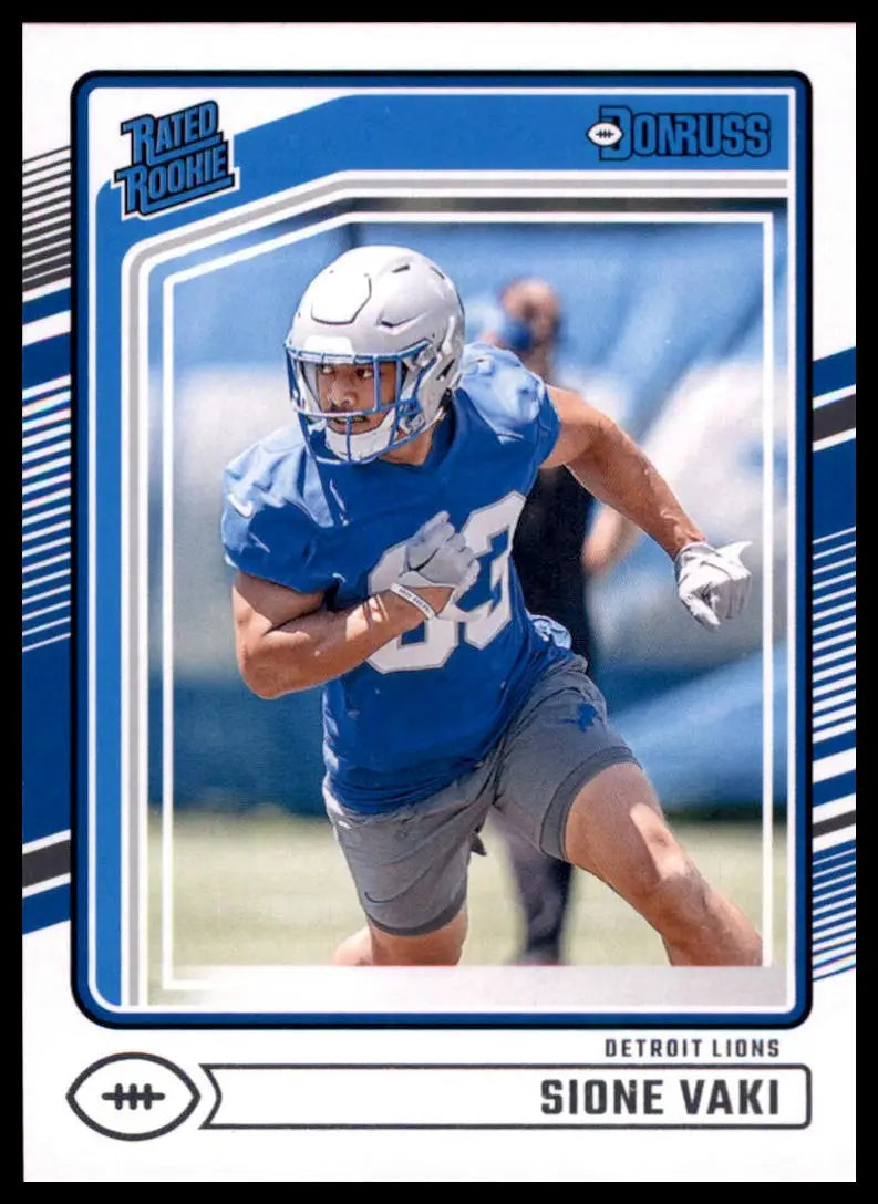 Sione Vaki 2024 Donruss Rated Rookie football card in Detroit Lions product