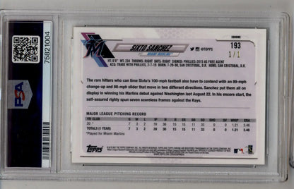 Sixto Sanchez 2021 Topps Chrome Superfractor #193 1/1 PSA 10 Gem Mint - Singles