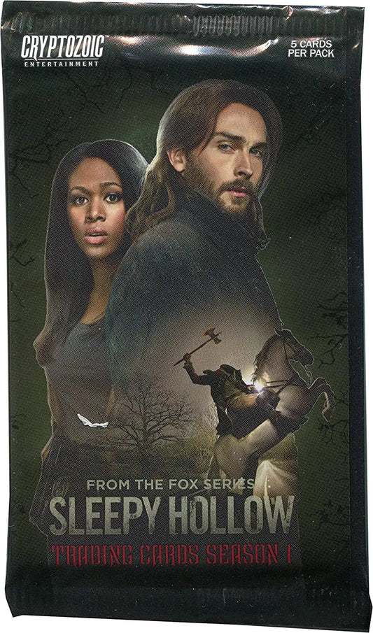 Sleepy Hollow Season 1 trading cards pack featuring character artwork and promotions
