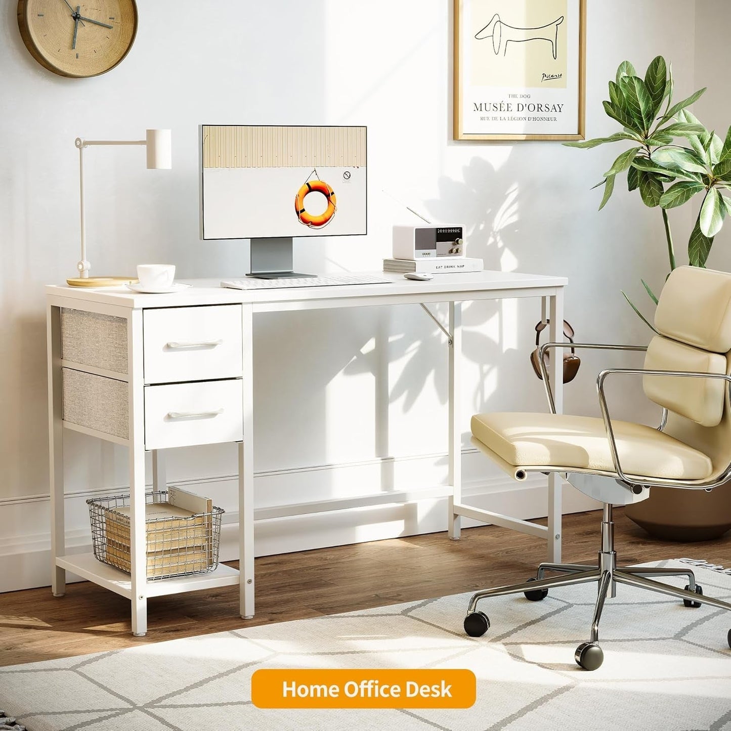 Small Computer Desk with Drawers for Home Office-1