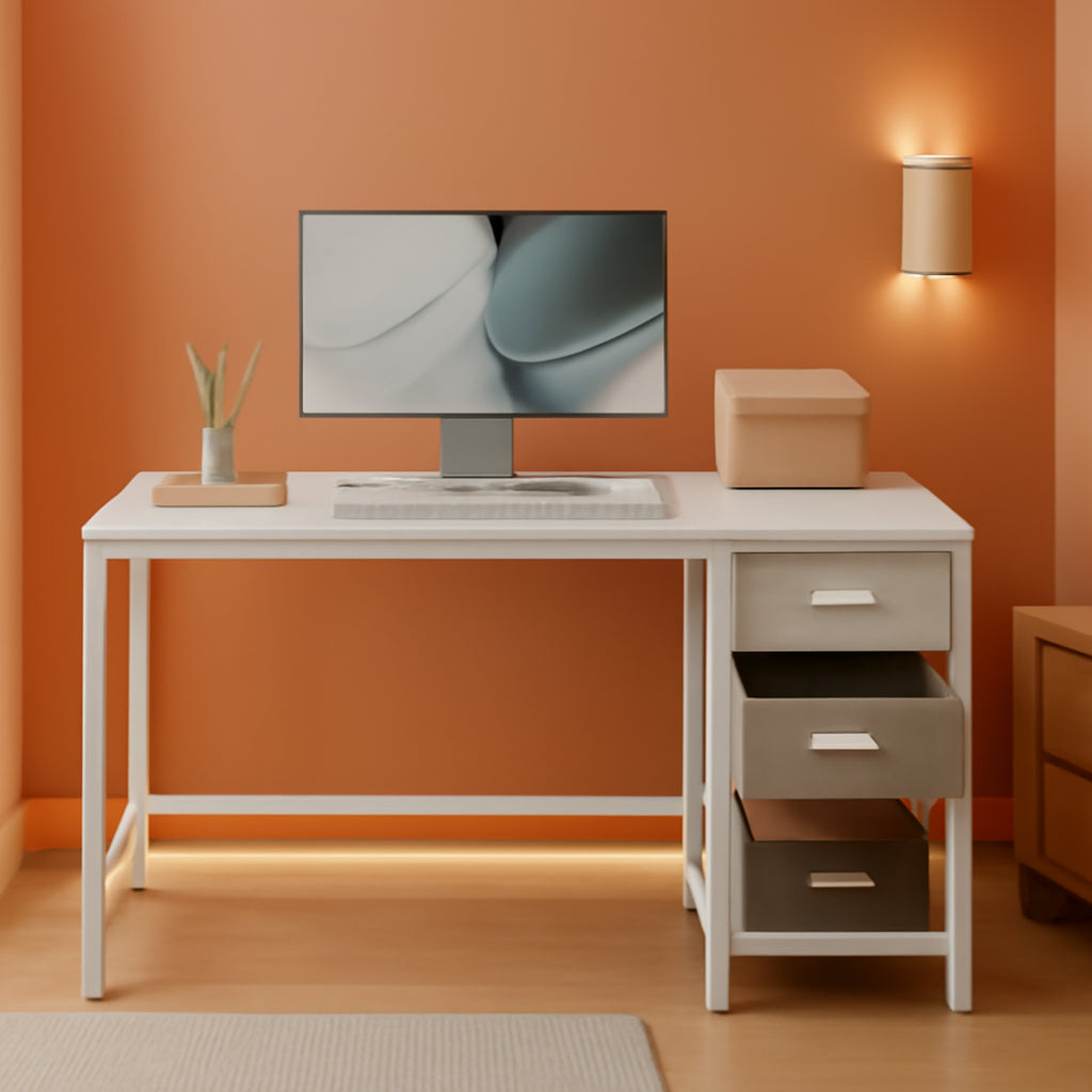 Small Computer Desk with Drawers for Home Office-0