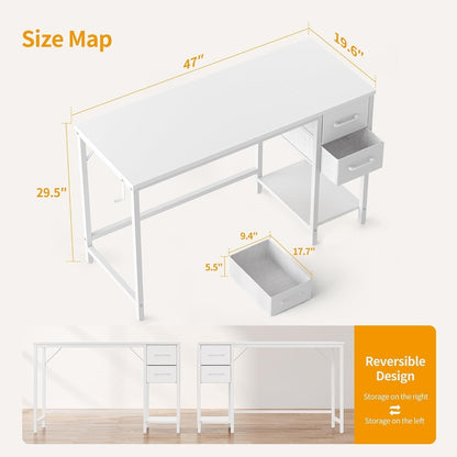 Small Computer Desk with Drawers for Home Office-2