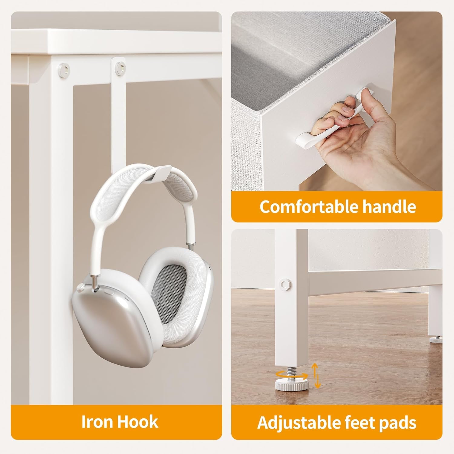 Small Computer Desk with Drawers for Home Office-4