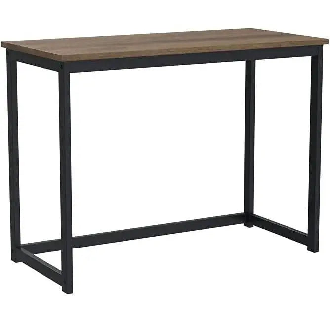 Small Home Office Modern Laptop Computer Desk Table Metal Frame Brown Wood Top - Computer Desks